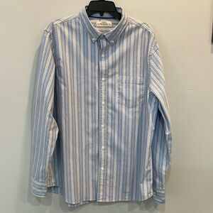 Hawker Rye Blue & White Striped Stretch Oxford Shirt - Size XL Regular